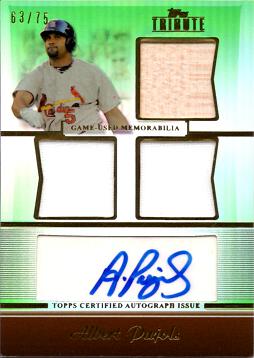 Albert Pujols Authentic Autographed Jersey Bat Card