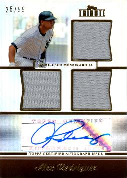 Alex Rodriguez Certified Autograph Jersey Card