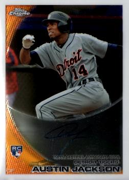 2010 Topps Chrome Austin Jackson Autograph Baseball Rookie Card