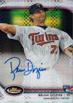 2012 Topps Finest Xfractor Brian Dozier Certified Autograph Baseball Rookie Card