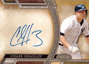 2015 Topps Tier One Chase Headley Certified Autograph Baseball Card