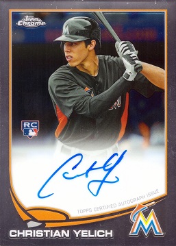 2013 Topps Chrome Baseball Christian Yelich Autograph Rookie Card