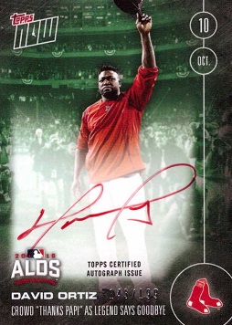 2016 Topps Now David Ortiz Certified Autograph Baseball Card