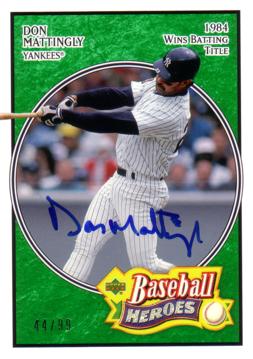 Don Mattingly Authentic Autograph Card
