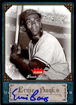 Ernie Banks Certified Autograph Card