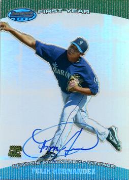 2004 Bowman's Best Felix Hernandez Certified Autograph Baseball Rookie Card