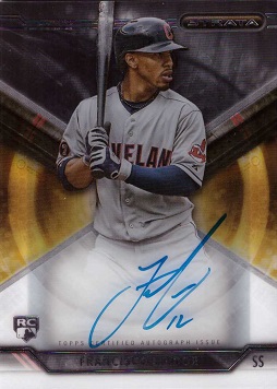 2015 Topps Strata Francisco Lindor Certified Autograph Baseball Rookie Card