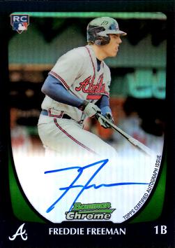 2011 Bowman Chrome Refractor Freddie Freeman Autograph Baseball Rookie Card