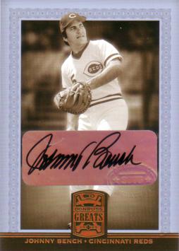 Johnny Bench Authentic Autograph Card