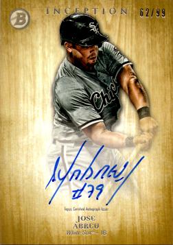 2014 Bowman Inception Gold Jose Abreu Autograph Card