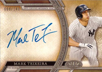 2015 Topps Tier One Mark Teixeira Certified Autograph Baseball Card