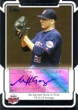 Matt Garza Authentic Autograph Card