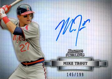 2012 Bowman Sterling Refractor Mike Trout Certified Autograph Baseball Card