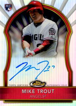 2011 Topps Finest Mike Trout Autograph Baseball Rookie Card