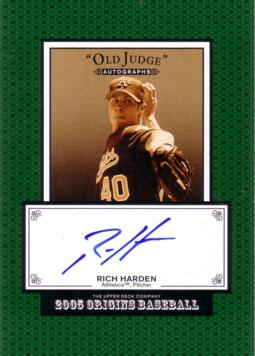 Rich Harden Authentic Autograph Card