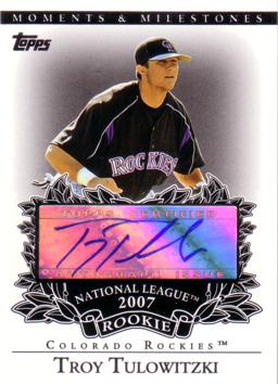 Troy Tulowitzki Authentic Autograph Card