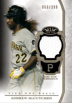 2013 Topps Tier One Relics Andrew McCutchen Game Worn Jersey Baseball Card