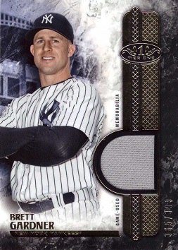 2016 Topps Tier One Brett Gardner Game Worn Jersey Baseball Card