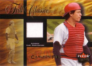 Carlton Fisk Game Worn Jersey Card