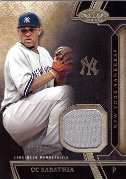 C.C. Sabathia Game Worn Jersey Baseball Card