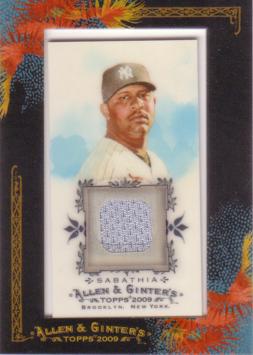 C.C. Sabathia Game Worn Jersey Card