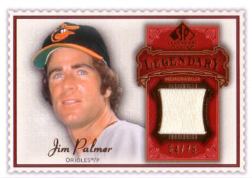 Jim Palmer Game Worn Jersey Card