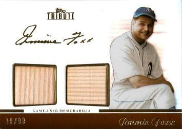 2011 Topps Tribute Dual Relics Jimmie Foxx Game Used Bat Card