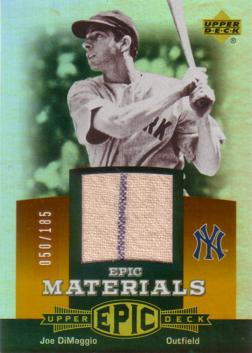 Joe DiMaggio Game Worn Jersey Card