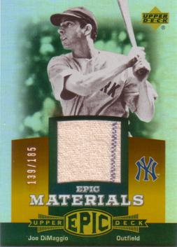 Joe DiMaggio Game Worn Jersey Card