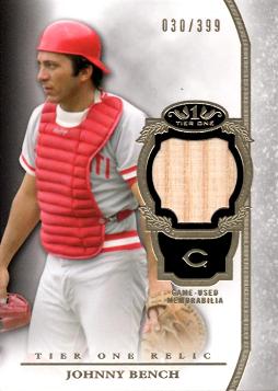 Johnny Bench Game Used Bat Card