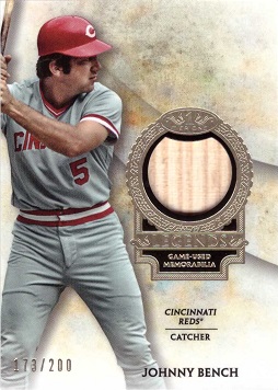 Johnny Bench Game Used Bat Card