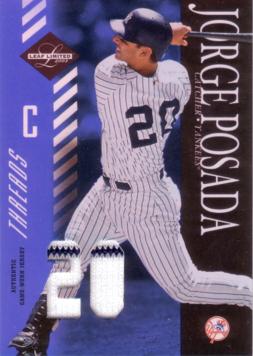 Jorge Posada Game Worn Jersey Card