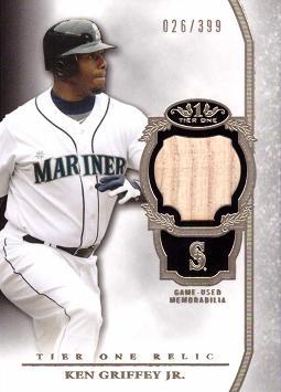 2013 Topps Tier One Relics Ken Griffey Jr. Game Used Bat Baseball Card