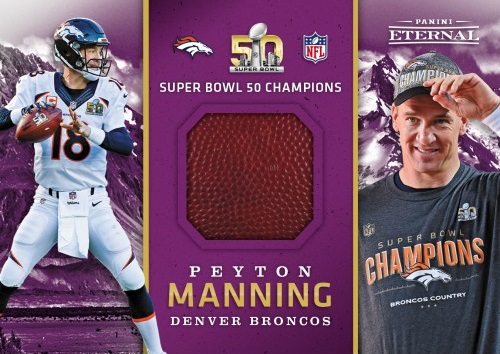 Peyton Manning Game Used SuperBowl Football Card