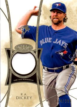 2014 Topps Tier One R.A. Dickey Game Worn Jersey Baseball Card