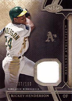 2015 Topps Tier One Relics Rickey Henderson Game Worn Jersey Baseball Card