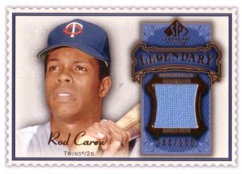 Rod Carew Game Worn Jersey Baseball Card