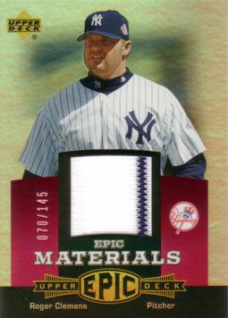 Roger Clemens Game Worn Jersey Card