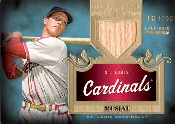 2011 Topps Tier 1 Relics Stan Musial Game Used Bat Baseball Card