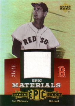 Ted Williams Game Worn Jersey Baseball Card