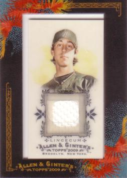 Tim Lincecum Game Worn Jersey Card