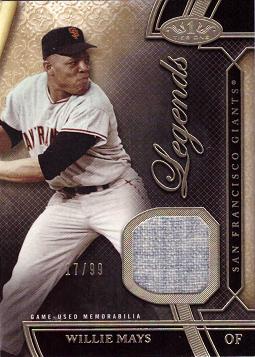 2015 Topps Tier One Relics Willie Mays Game Worn Jersey Baseball Card