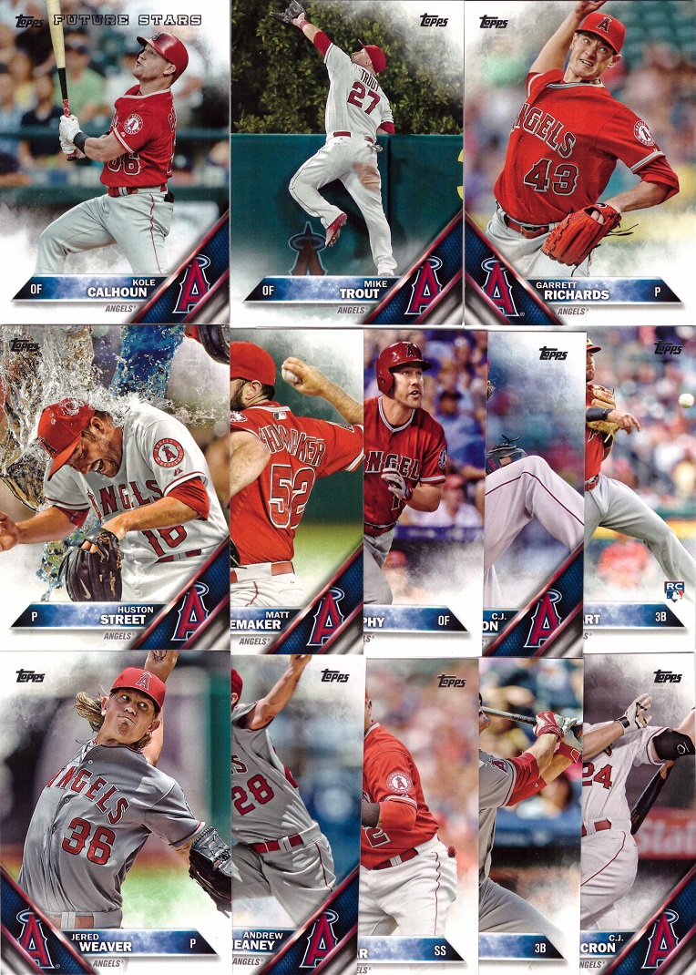 2016 Topps Los Angeles Angels Baseball Card Team Set