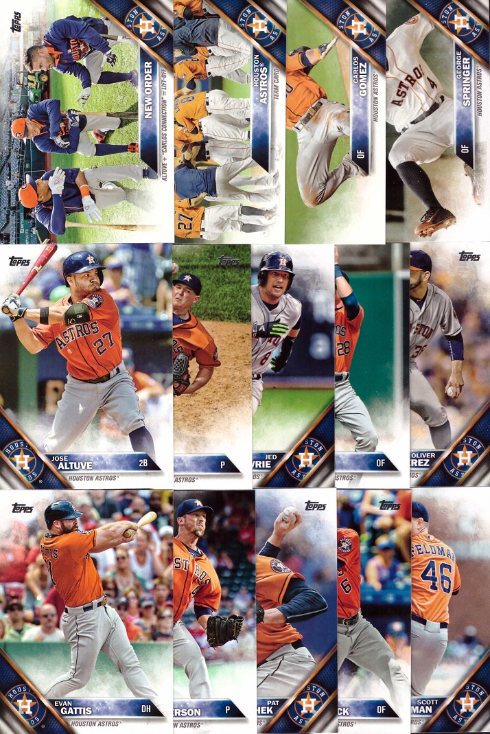 2016 Topps Houston Astros Baseball Card Team Set