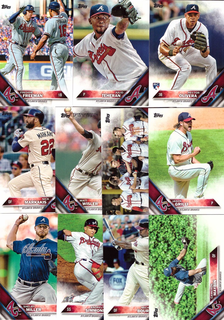 2016 Topps Atlanta Braves Baseball Card Team Set