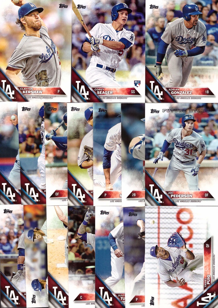 2016 Topps Los Angeles Dodgers Baseball Card Team Set