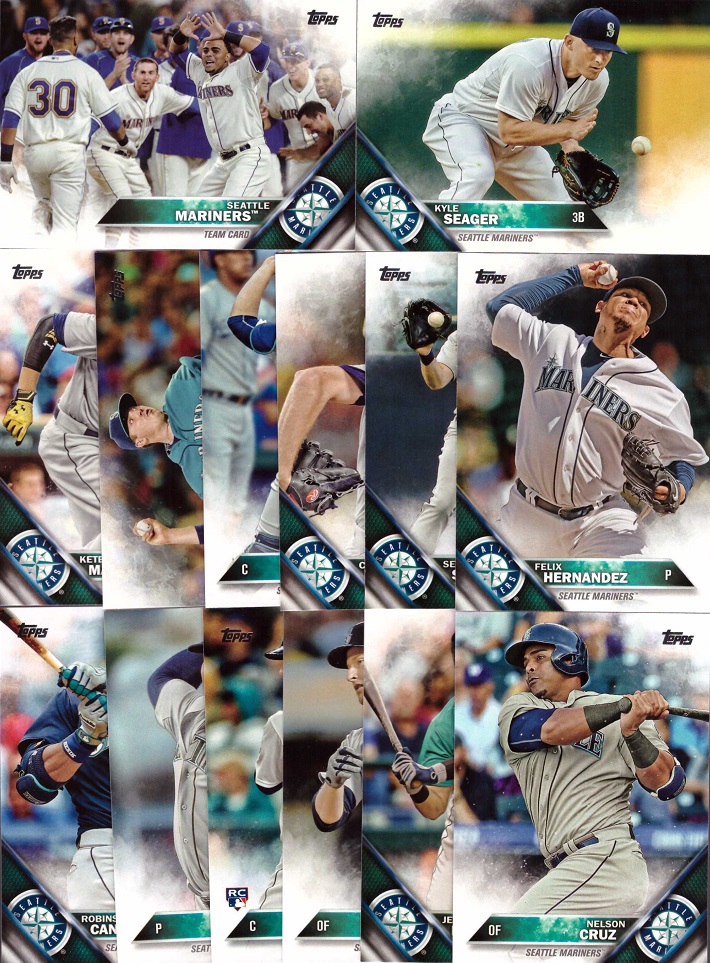 2016 Topps Seattle Mariners Baseball Card Team Set