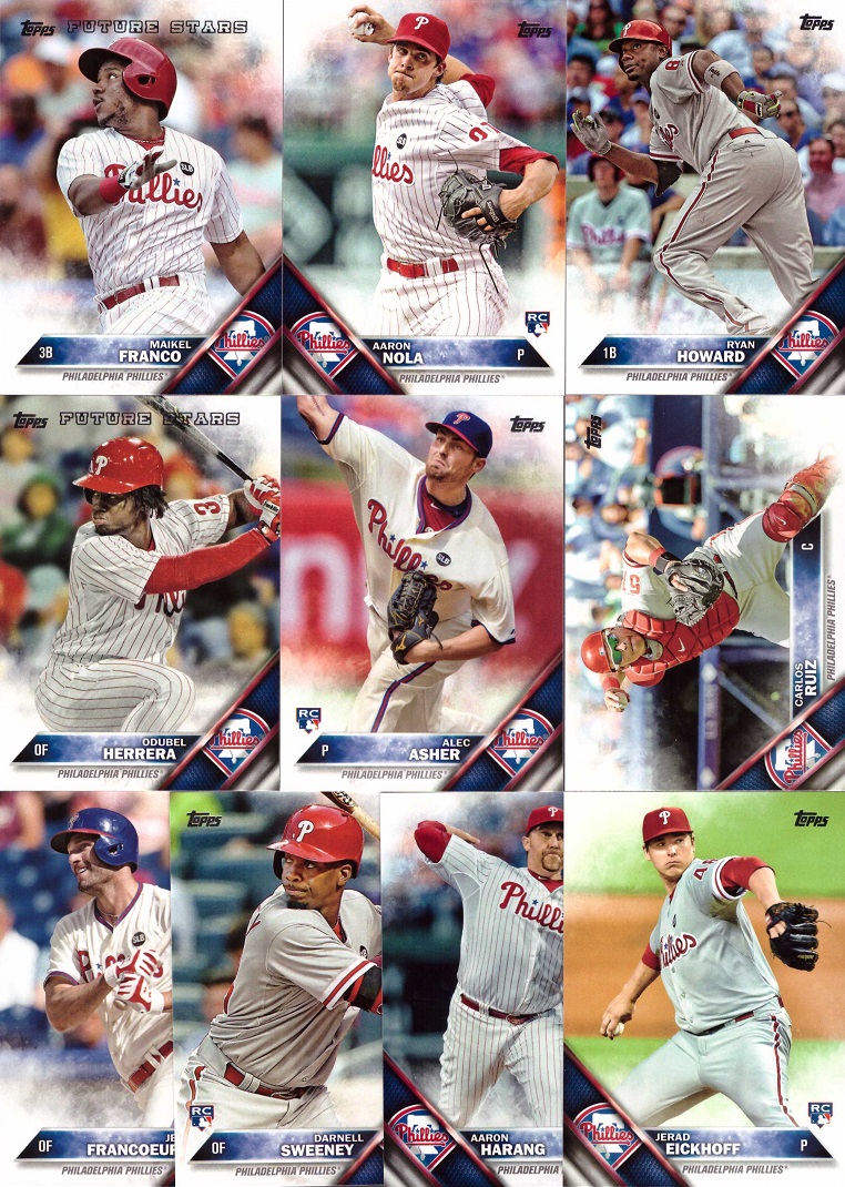 2016 Topps Philadelphia Phillies Baseball Card Team Set