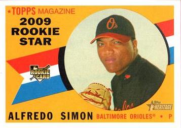 2009 Topps Heritage Baseball Alfredo Simon Rookie Card