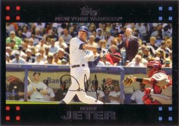 2007 Topps Derek Jeter with George Bush and Mickey Mantle